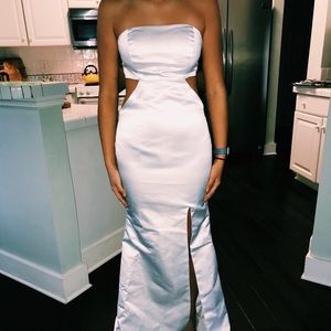 strapless cut out dress